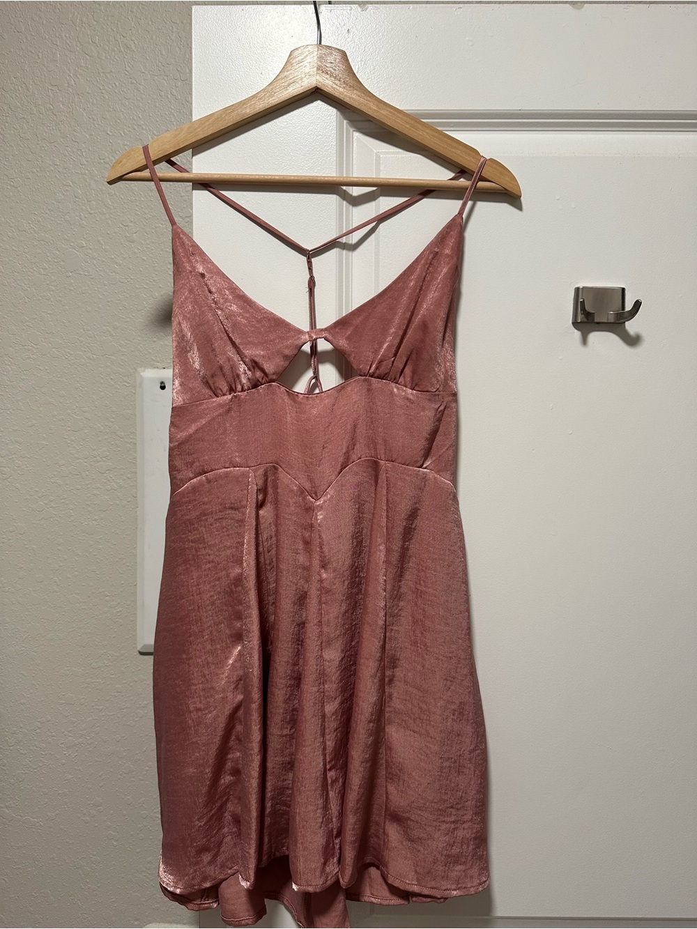 Free People Rose Satin Mini Slip Dress